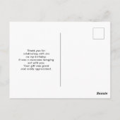 Schattige Rode Hartbloemen Illustratie Dank Je Briefkaart (Achterkant)