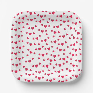 Schattige Rode Harten Minimalistische Whimsical Ee Papieren Bordje