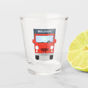 Schattige rode kawaii vrachtwagen cartoon illustra shot glas