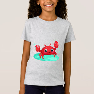 Schattige rode krab t-shirt