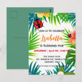 Schattige rode lieveheersbeestje met polka stippen briefkaart (Voorkant / Achterkant)