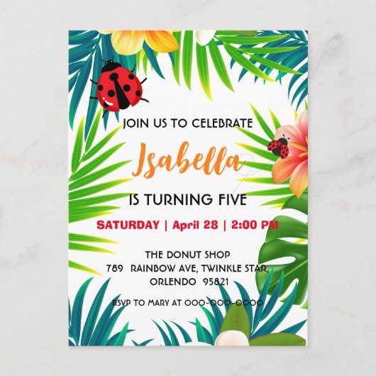 Schattige rode lieveheersbeestje met polka stippen briefkaart (Voorkant)