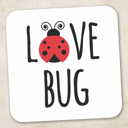 Schattige Rode Lieveheersbeestje Typografie Scrapb Vierkante Sticker