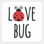 Schattige Rode Lieveheersbeestje Typografie Scrapb Vierkante Sticker (Voorkant)