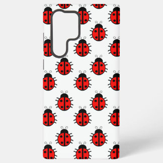 Schattige Rode Lieveheersbeestjes Patroon en Opgew Samsung Galaxy Hoesje
