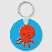 Schattige Rode Octopus Sleutelhanger (Achterkant)
