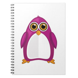 Schattige Rode Paarse Pinguïn Cartoon Kawaii Dier Notitieboek