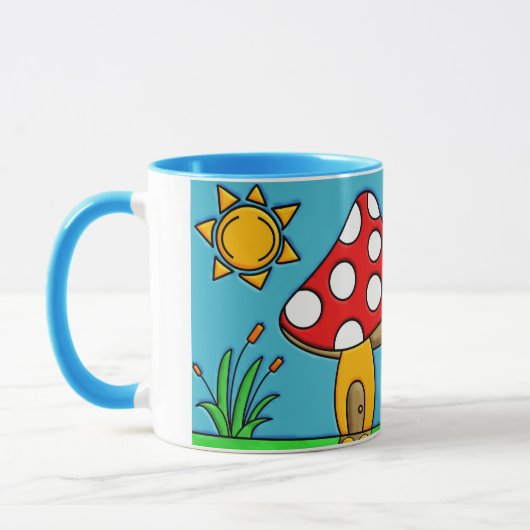 schattige rode paddenstoel mok (Links)