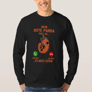 Schattige rode panda aziatische panda dame verzorg t-shirt