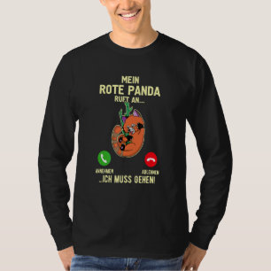 Schattige rode panda azië panda dame verzorger bio t-shirt