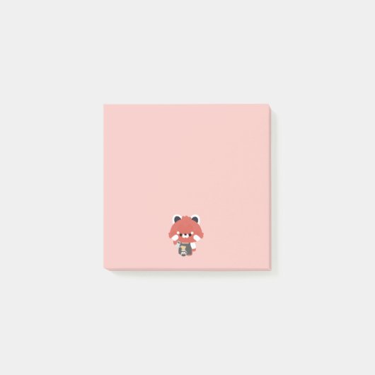 Schattige Rode Panda Barista Post-it® Notes (Voorkant)