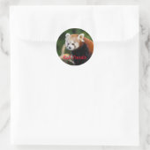 Schattige rode panda foto ronde sticker (Tas)