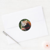 Schattige rode panda foto ronde sticker (Envelop)