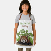 Schattige rode panda gepersonaliseerde Kinder Scho Schort (Insitu)