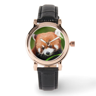 Schattige Rode Panda Horloge