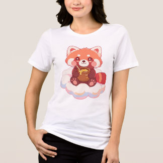 Schattige Rode Panda Tri-Blend Shirt