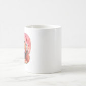 Schattige Rode Panda Valentijnsdag Harten Mok (Center)