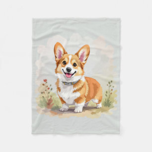 Schattige rode Pembroke Welsh Corgi-hond Fleece Deken
