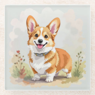 Schattige rode Pembroke Welsh Corgi hond Glazen Onderzetter