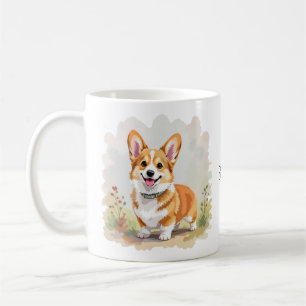 Schattige rode Pembroke Welsh Corgi-hond Koffiemok