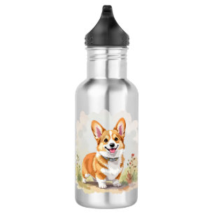 Schattige rode Pembroke Welsh Corgi hond Waterfles