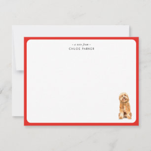 Schattige rode rand Golden Doodle Kerst bedankt