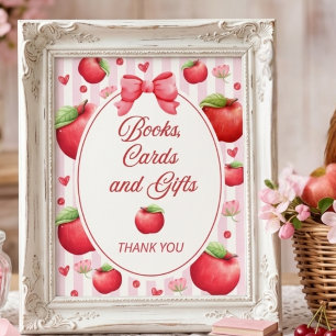 Schattige Rode Roze Appel Coquette Bloem Baby Show Poster