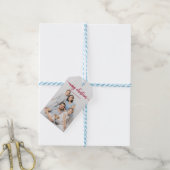 Schattige Rode Script Prettig Kerstmis Persoonlijk Cadeaulabel (Met Touw)