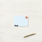 Schattige rode vogel & kat post-it® notes (Op bureau)