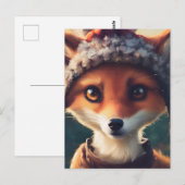 Schattige rode vos briefkaart (Voorkant / Achterkant)