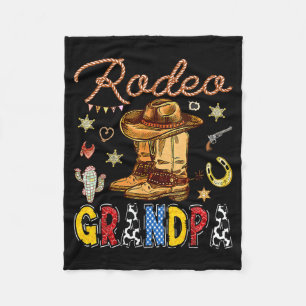Schattige Rodeo Opa Western Verjaardag Cowboy Fleece Deken