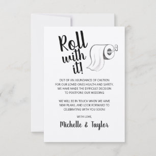 Schattige 'Roll with it' Uitgestelde 'Roll with it Notitiekaartje