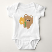 Schattige romantisch bruin Beer Romper (Voorkant)