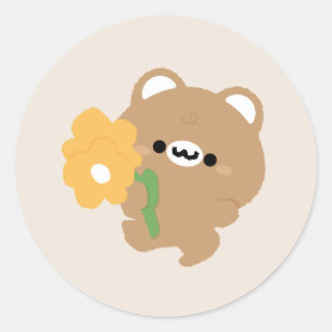 Schattige romantisch bruin Beer Ronde Sticker