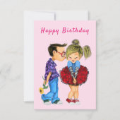 Schattige Romantisch Paar Verjaardag Kaart (Voorkant)