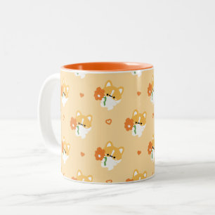 Schattige romantische Corgi-puppy Tweekleurige Koffiemok
