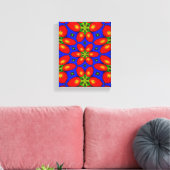 Schattige rood bloemmotief canvas afdruk (Insitu (Woonkamer))