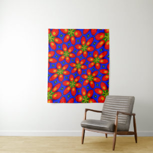 Schattige rood bloemmotief wandkleed