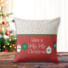 Schattige rood en groen Holly Jolly Ornament