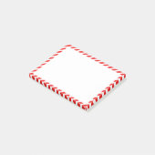 Schattige rood en wit gestreept post-it® notes (Schuin)