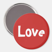 Schattige Rood en Wit Liefde Woordontwerp Magneet (Voorkant / Achterkant)