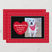 Schattige Rood en Zwart Foto Hart Valentijnsdag Feestdagenkaart (Voorkant / Achterkant)