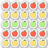 Schattige Rood Geel Groene Appels Icon Mini Planne Sticker (Voorkant)