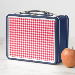 Schattige Rood Gingham Metal Lunch Box