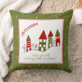  Schattige rood & groen dorpje met kerst Kussen (Deken)