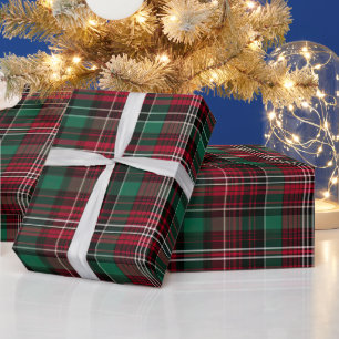 Schattige rood/groen geruite cadeaupapier