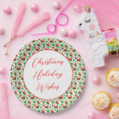 Schattige rood groen kerstfeest leuk vakantiedecor papieren bordje (Feest)
