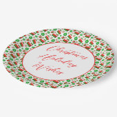 Schattige rood groen kerstfeest leuk vakantiedecor papieren bordje (Gekanteld)