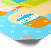 Schattige rood haar jongen bakken verjaardag poster (Hoek)