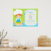 Schattige rood haar jongen bakken verjaardag poster (Keuken)